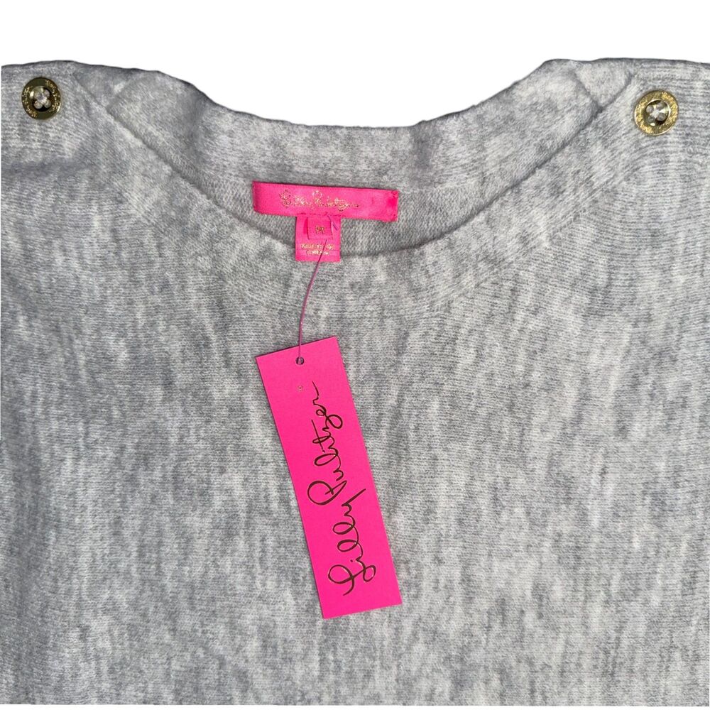 NWT Lilly Pulitzer Arna Buttoned Longline Sweater - Seaside Grey, Size M - Picture 5 of 8